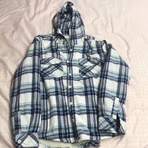 Fleece lined plaid flannel